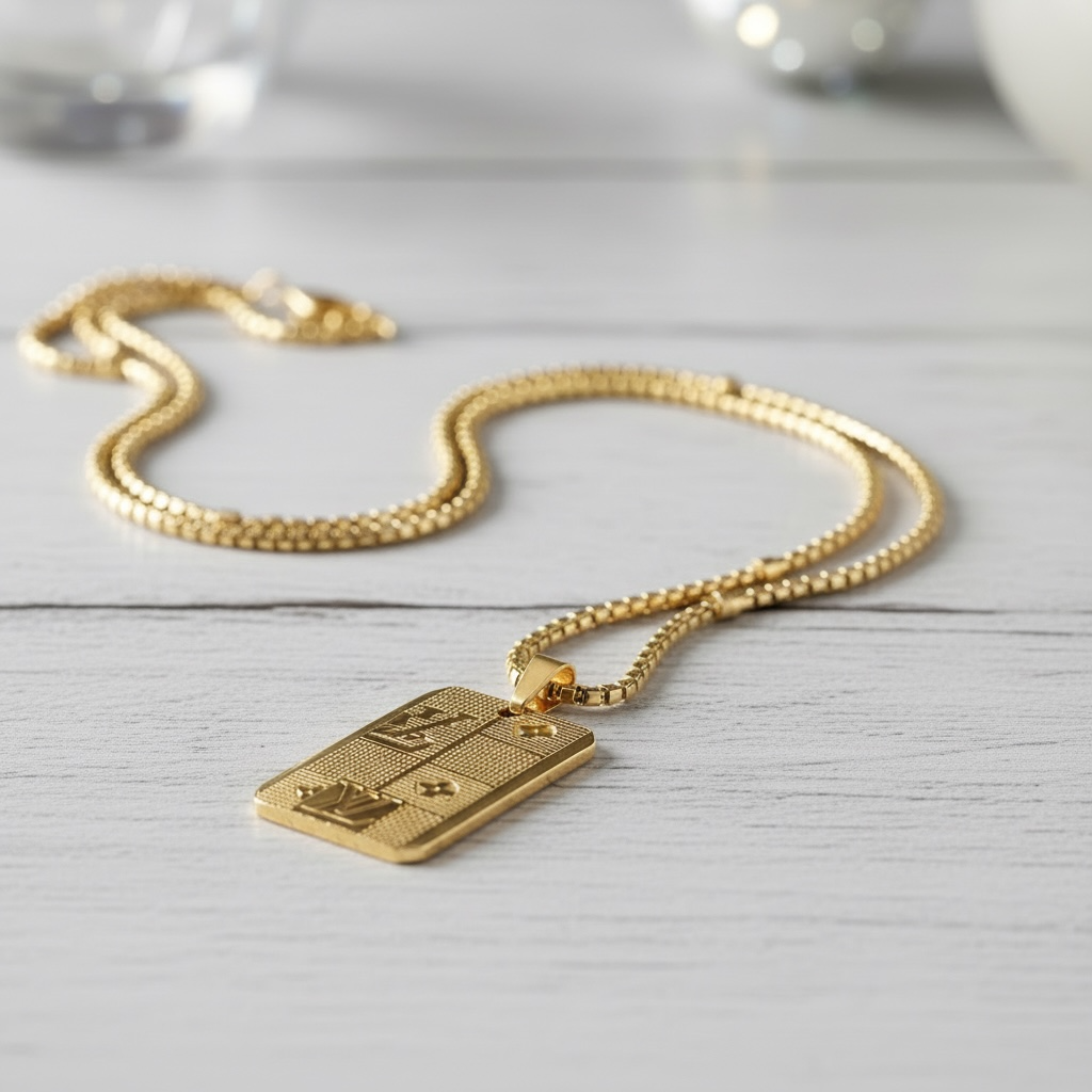 Golden Card Elegance Necklace(stainless steel)