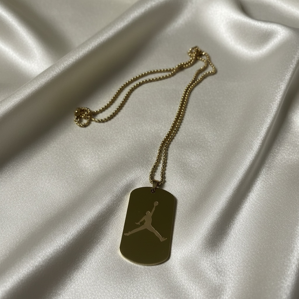 Gold Basketball Legend Pendant Necklace ( Stainless Steel )