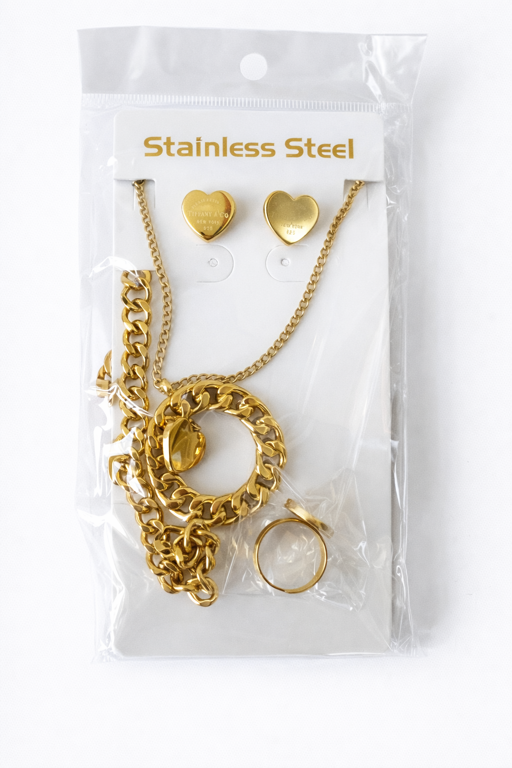 Gold Stainless Steel Jewelry Set( Stainless Steel )