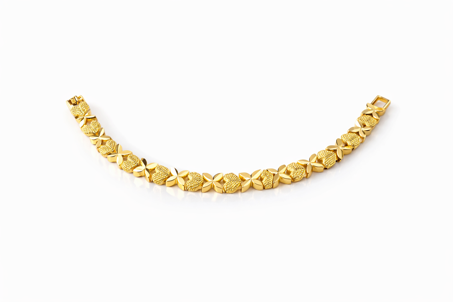 Gold flower pattern bracelet( Stainless Steel )