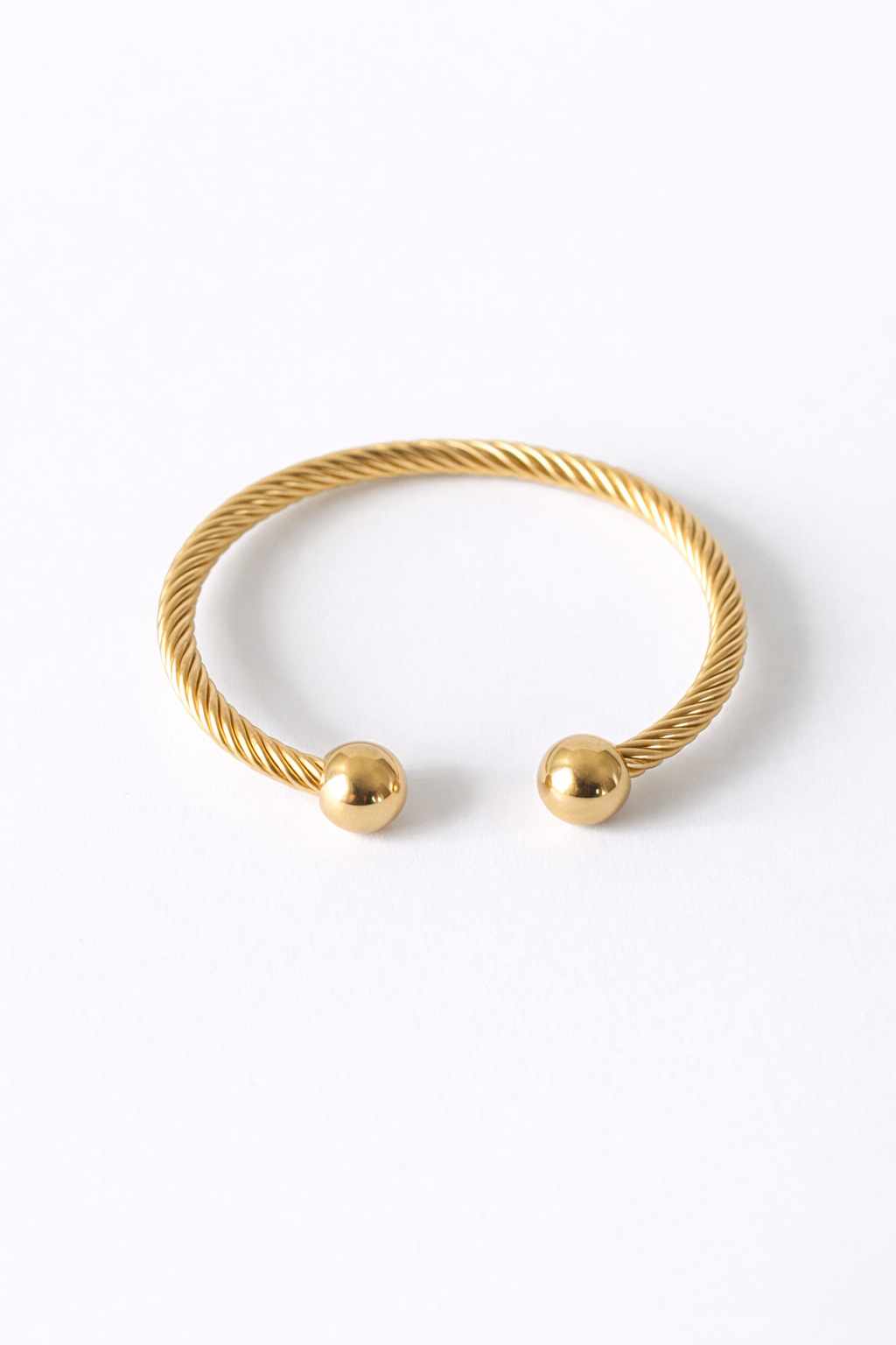 Gold Twisted Cuff Bracelet ( Stainless Steel )